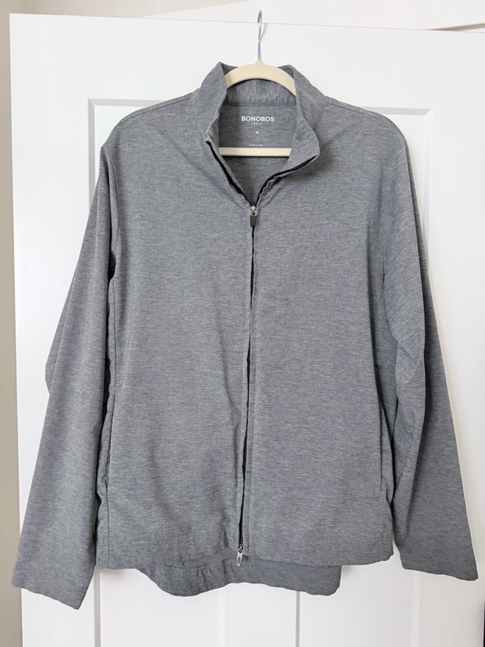 Bonobos Golf Jacket Men’s Medium Gray Full Zip Performance Stretch Packable
